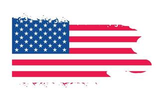 grunge nosotros bandera cepillo carrera efecto. Estados Unidos bandera cepillo pintar utilizar a 4 4 de julio americano presidente día. unido estados de America bandera con acuarela pintar cepillo golpes textura o grunge textura diseño. vector