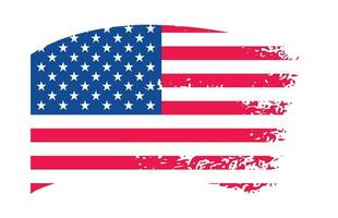 grunge nosotros bandera cepillo carrera efecto. Estados Unidos bandera cepillo pintar utilizar a 4 4 de julio americano presidente día. unido estados de America bandera con acuarela pintar cepillo golpes textura o grunge textura diseño. vector