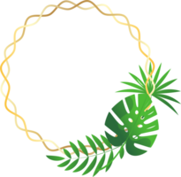 Frame with tropical leaves png