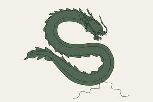 Colored illustration of a dragon symbolizing courage vector