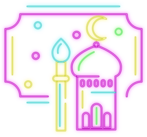 Ramadan neon illustrazione png