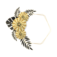 nero e d'oro fiori telaio png