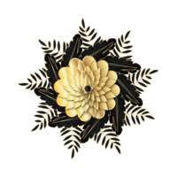 Golden with black flower png