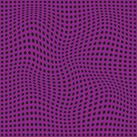 modern simple abstract black color small circle polka dot distort wavy pattern on violet purple color background vector