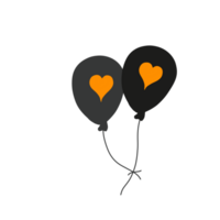 hand- getrokken zwart ballon PNG