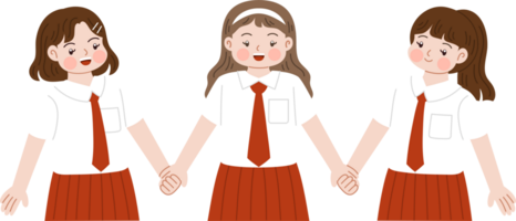 Indonesian students holding hands png