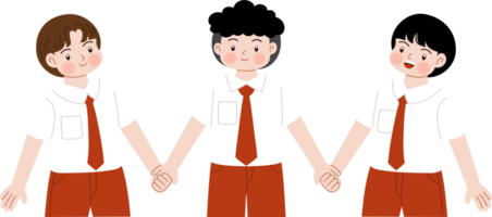 Indonesian students holding hands png