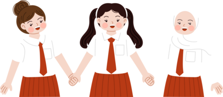 Indonesian students holding hands png