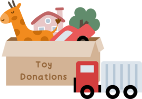 Donation items inside box clipart png