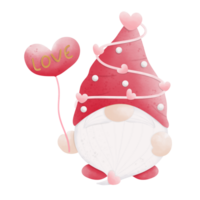 valentine gnome bär röd hatt png