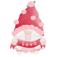 valentine gnome wearing red hat png