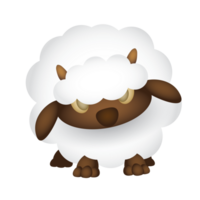 Angry baby sheep isolated png