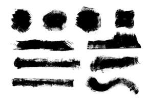 Mega bundle collection of different ink Vector Black paintbrush strokes. rectangle, square and round freehand drawings. Dirty watercolor texture, use to social media business background decoration.