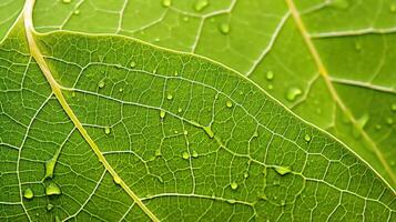 AI generated leaf, leaf texture, close-up angle, macro lens photo