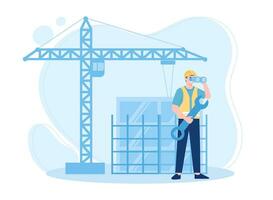 engineering and construction concept flat illustration vector