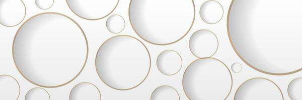 Modern abstract white circle banner background. Luxury and elegant overlap geometric shape texture. Vector illustration