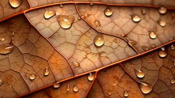 AI generated leaf, leaf texture, close-up angle, macro lens photo