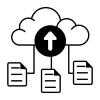Web Hosting and Database Line Icon vector