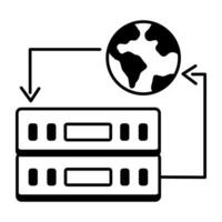 Web Hosting and Database Line Icon vector