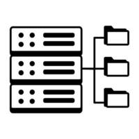 Web Hosting and Database Line Icon vector