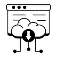 Web Hosting and Database Line Icon vector