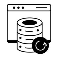 Web Hosting and Database Line Icon vector