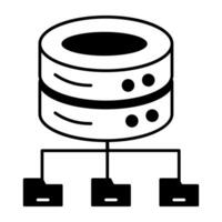 Web Hosting and Database Line Icon vector