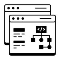 Web Hosting and Database Line Icon vector