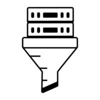 Web Hosting and Database Line Icon vector