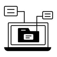 Web Hosting and Database Line Icon vector
