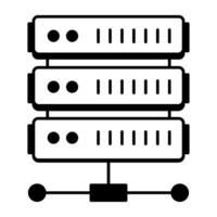 Web Hosting and Database Line Icon vector