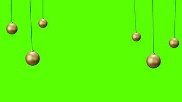 Christmas ornaments on green background video