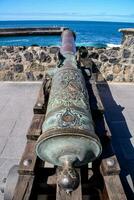 a cannon on display at the fort photo