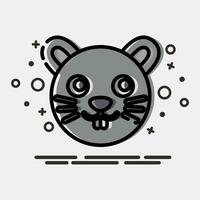 Icon mouse face. Chinese Zodiac elements. Icons in MBE style. Good for prints, posters, logo, advertisement, decoration,infographics, etc. vector