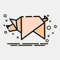 Icon pig origami. Chinese Zodiac elements. Icons in MBE style. Good for prints, posters, logo, advertisement, decoration,infographics, etc. vector