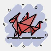 Icon dragon origami. Chinese Zodiac elements. Icons in comic style. Good for prints, posters, logo, advertisement, decoration,infographics, etc. vector