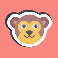 Sticker monkey face. Chinese Zodiac elements. Good for prints, posters, logo, advertisement, decoration,infographics, etc. vector