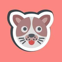Sticker dog face. Chinese Zodiac elements. Good for prints, posters, logo, advertisement, decoration,infographics, etc. vector