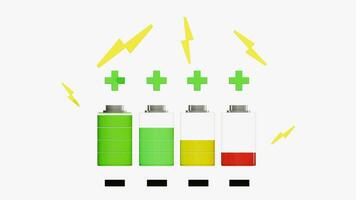 3D rendering of full to empty battery cycle photo