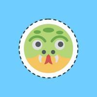 Cutting Line Sticker snake face. Chinese Zodiac elements. Good for prints, posters, logo, advertisement, decoration,infographics, etc. vector