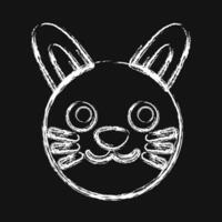 Icon bunny face. Chinese Zodiac elements. Icons in chalk style. Good for prints, posters, logo, advertisement, decoration,infographics, etc. vector