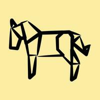 Icon horse origami. Chinese Zodiac elements. Icons in hand drawn style. Good for prints, posters, logo, advertisement, decoration,infographics, etc. vector