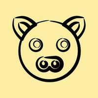 Icon pig face. Chinese Zodiac elements. Icons in hand drawn style. Good for prints, posters, logo, advertisement, decoration,infographics, etc. vector