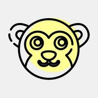 Icon monkey face. Chinese Zodiac elements. Icons in color spot style. Good for prints, posters, logo, advertisement, decoration,infographics, etc. vector
