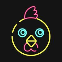 Icon rooster face. Chinese Zodiac elements. Icons in neon style. Good for prints, posters, logo, advertisement, decoration,infographics, etc. vector