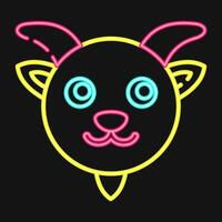 Icon goat face. Chinese Zodiac elements. Icons in neon style. Good for prints, posters, logo, advertisement, decoration,infographics, etc. vector