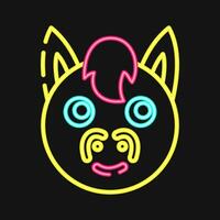 Icon horse face. Chinese Zodiac elements. Icons in neon style. Good for prints, posters, logo, advertisement, decoration,infographics, etc. vector