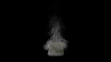 Blur white water vapour on isolated black background. Abstract of steam  with copy space. Steam flow. Smoke on white background. Stock Photo