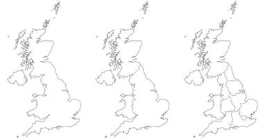 United Kingdom Regions map. Map of United Kingdom in set vector
