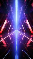 AI generated Futuristic Background. Metallic surface with neon accents and futuristic patterns. Created with Generative AI photo
